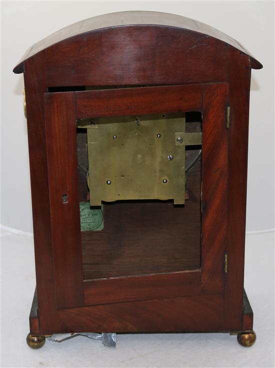 A Regency brass inset mahogany bracket clock, 16.75in.